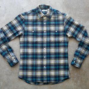 NEW Gustin #1044 VINTAGE WOOL ALPACA - Blue Corn flannel button down made in USA